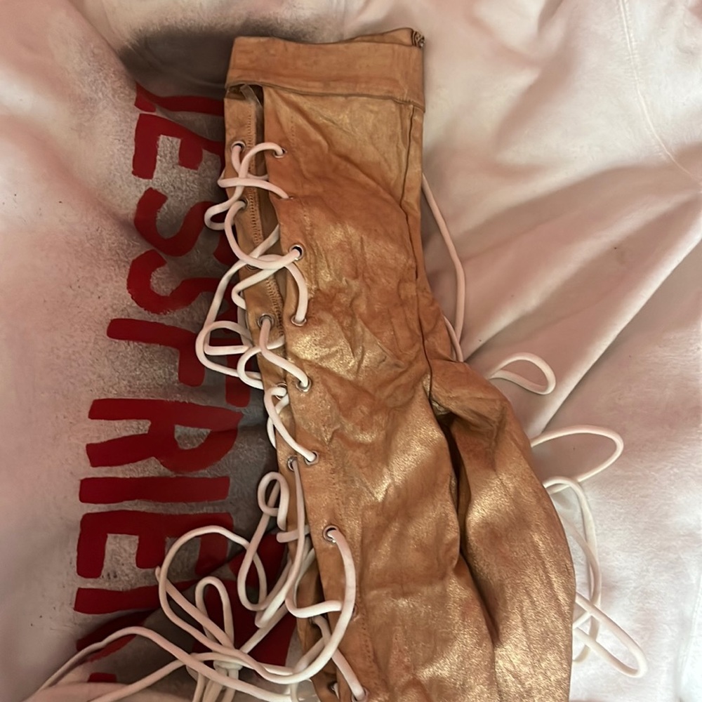 Fashion nova rose gold club pants